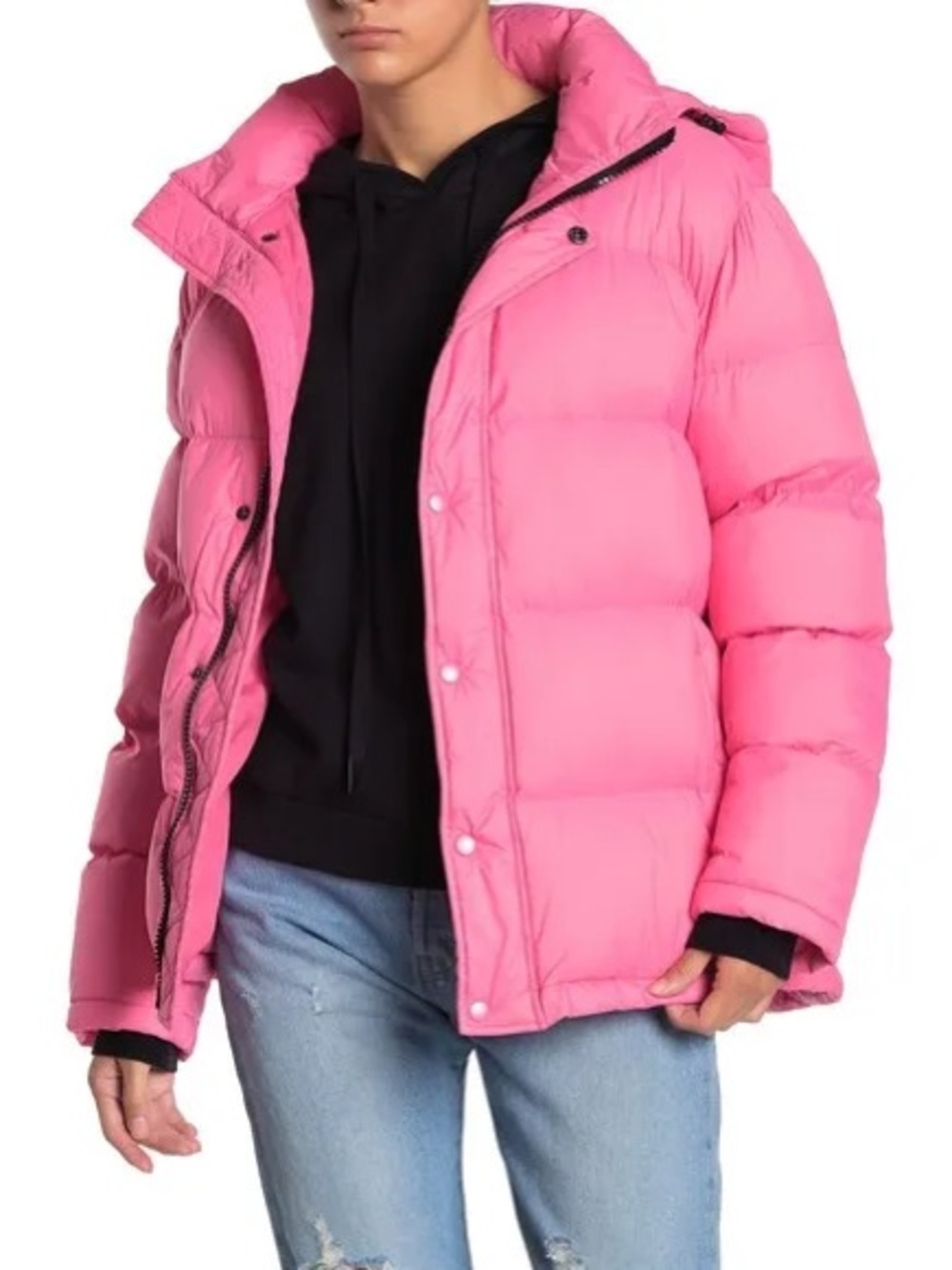 Bagatelle Sport Neon Pink Puffer Jacket - Size Medium